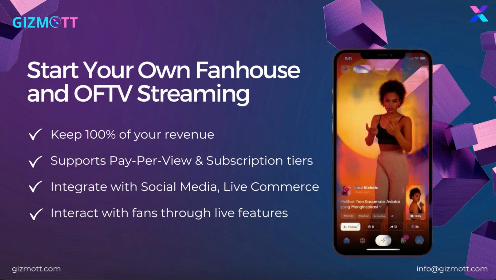 How Gizmott Can Help You Launch Your Own Fanhouse and OFTV Streaming Service